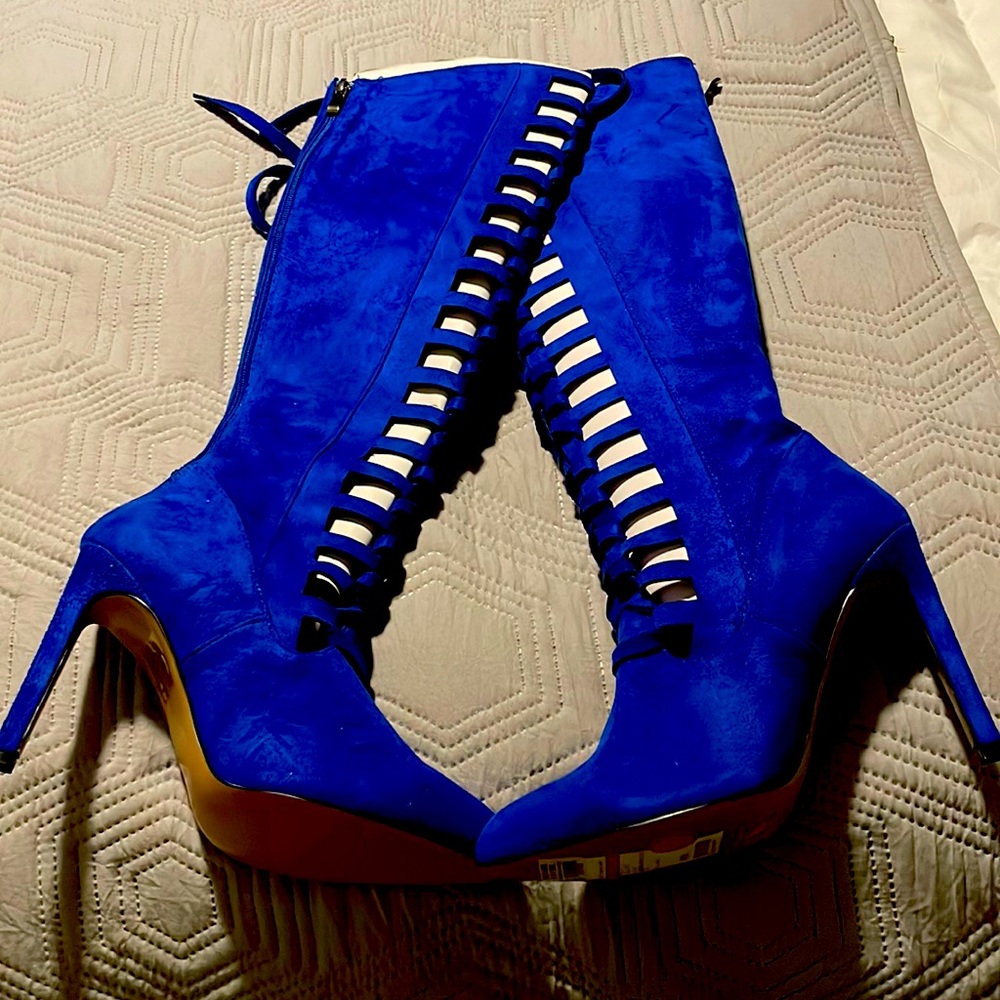 Royal Blue Boots by Chelsea & Zoe
